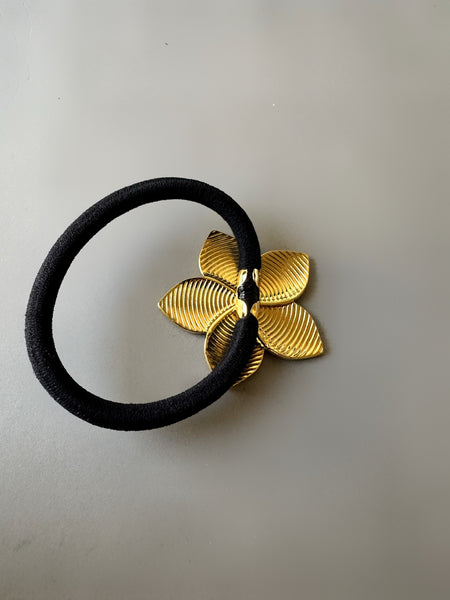 Textured Flower Stainless Steel Hair Tie