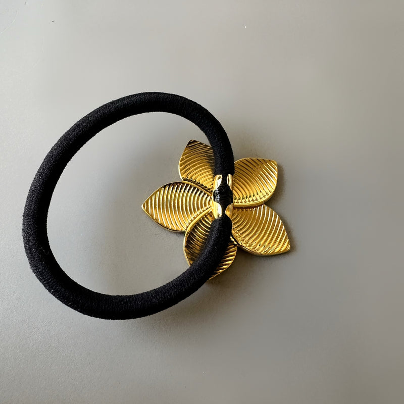 Textured Flower Stainless Steel Hair Tie