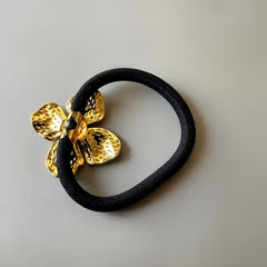 Stainless Steel Flower Motif Hair Tie