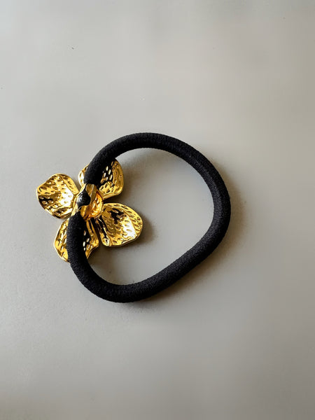 Stainless Steel Flower Motif Hair Tie