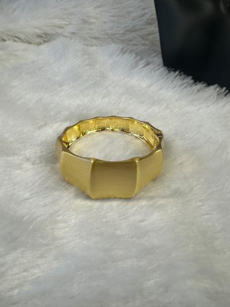 Geometric Anti Tarnish Brass Bracelet - Gold