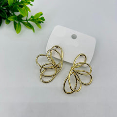 Half Flower Gold Anti Tarnish Earrings