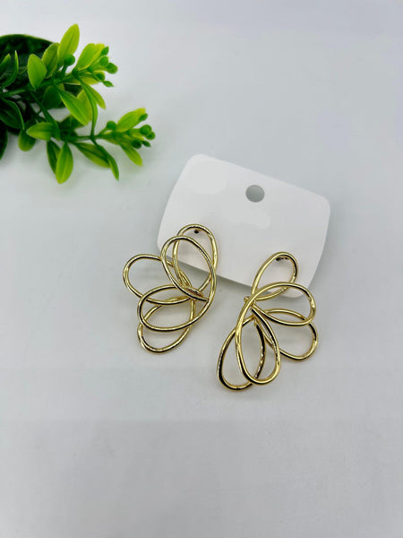 Half Flower Gold Anti Tarnish Earrings