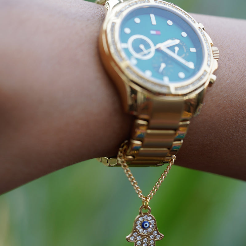 Hamsa Watch Charm - Gold