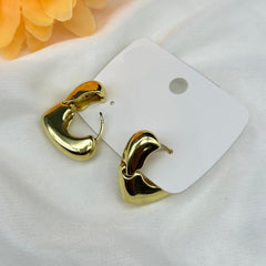 Heart Anti-tarnish Hoops - Gold