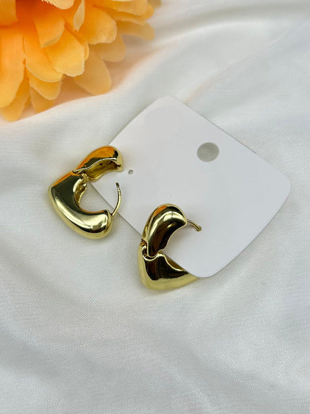 Heart Anti-tarnish Hoops - Gold