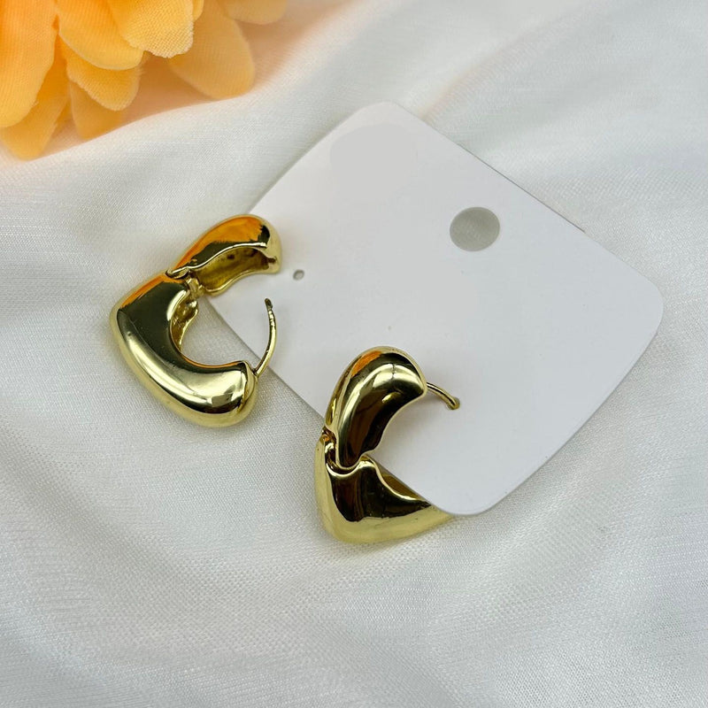 Heart Anti-tarnish Hoops - Gold