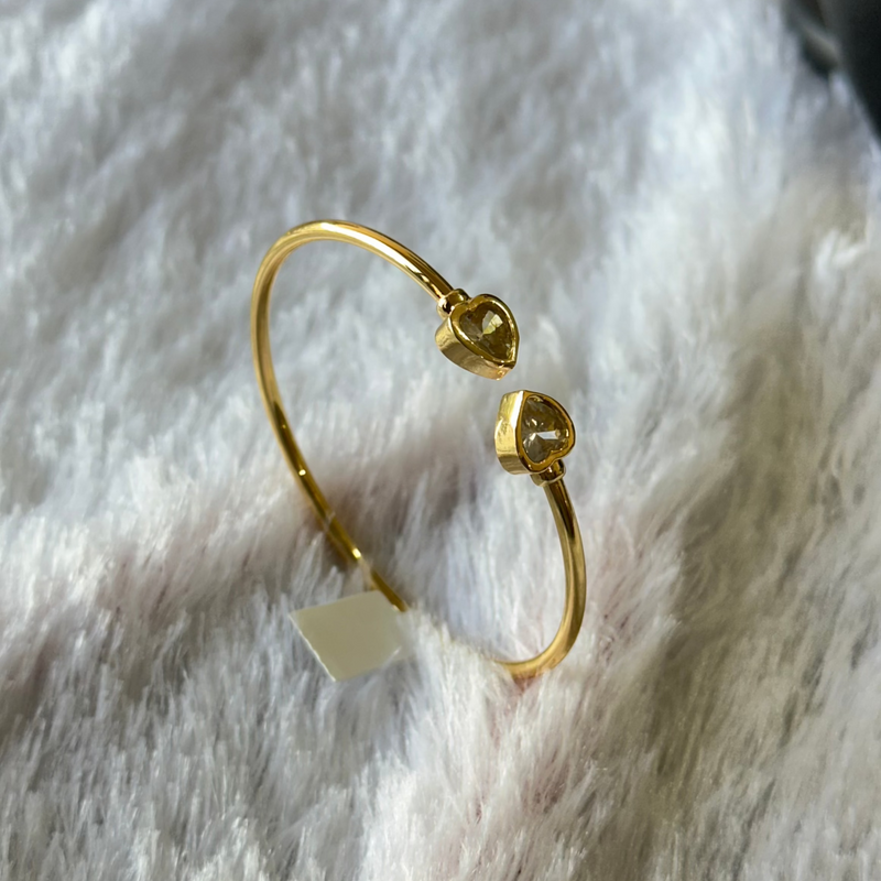 Minimalistic Heart Anti Tarnish Cuff Bracelet