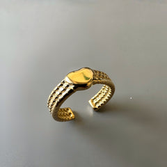 Heart in a Chain Ring - Gold