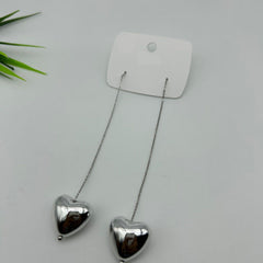 Heart on a String Anti-tarnish Earrings - Silver