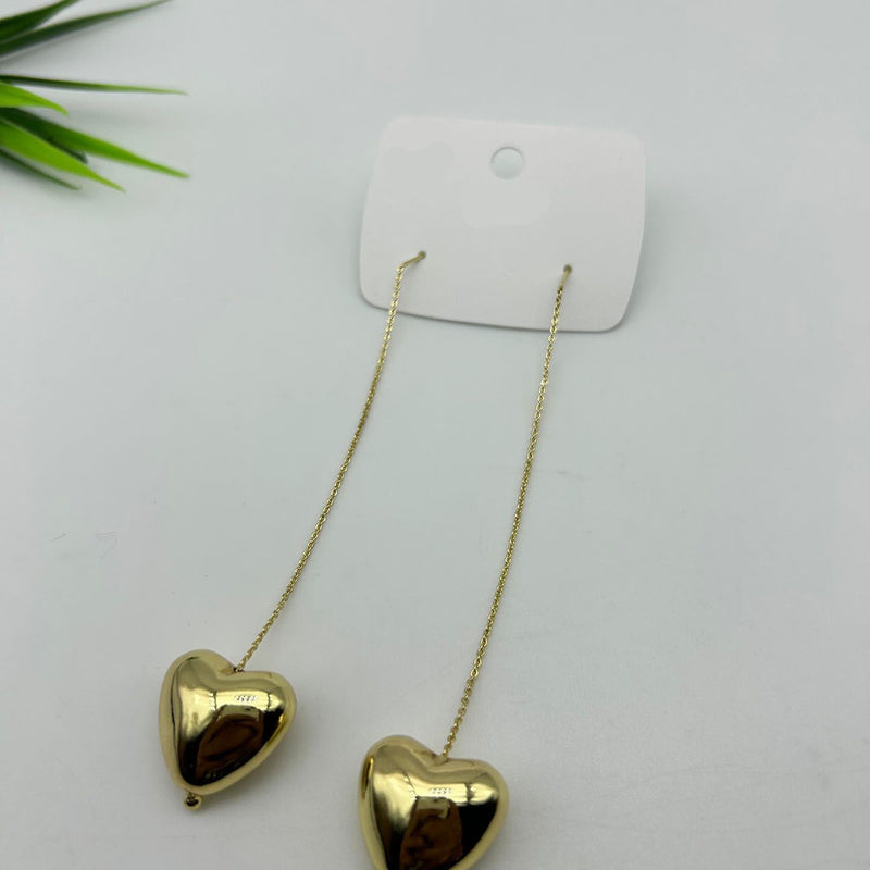 Heart on a String Anti-tarnish Earrings – Gold