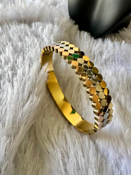 Three Tone Bangle Style Bracelet
