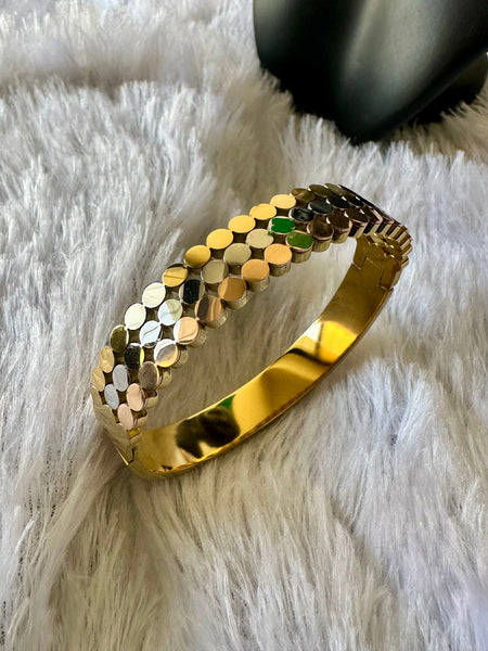 Three Tone Bangle Style Bracelet