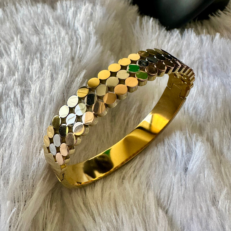 Three Tone Bangle Style Bracelet