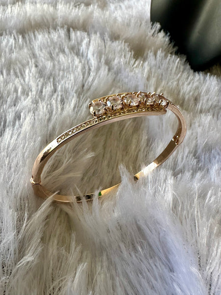 Stone Studded Anti Tarnish Bracelet - Rosegold