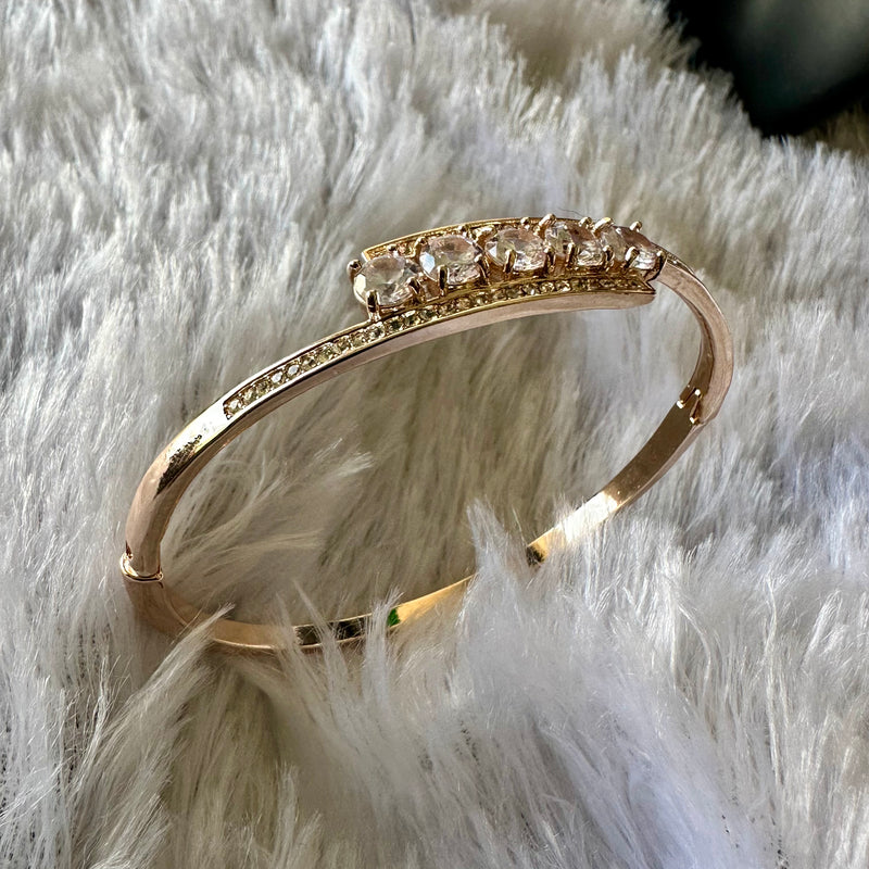 Stone Studded Anti Tarnish Bracelet - Rosegold