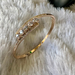 Stone Studded Anti Tarnish Bracelet - Rosegold