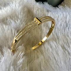 Minimalist Three Layer Stone Studded Bracelet