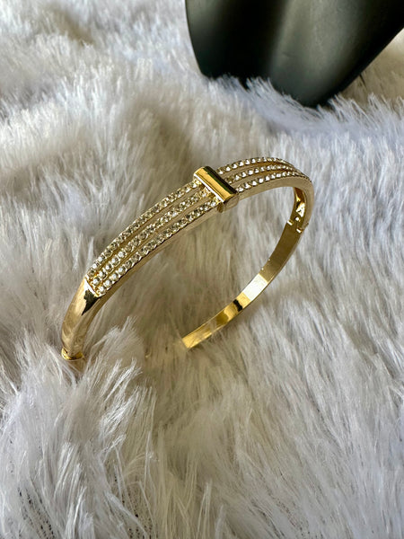 Minimalist Three Layer Stone Studded Bracelet
