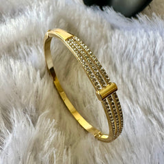 Minimalist Three Layer Stone Studded Bracelet