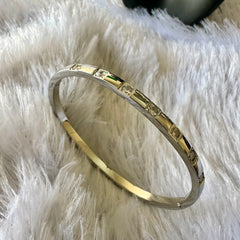 Anti-Tarnish Stone Embellished Bracelet - Silver