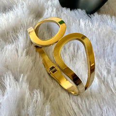 Geometric Cuff Bracelet - Gold