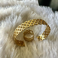 Statement Anti-Tarnish Bracelet Ring Combo