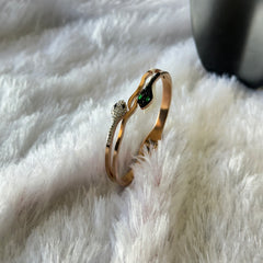 Green and Silver Snake Bracelet with Mini Stones