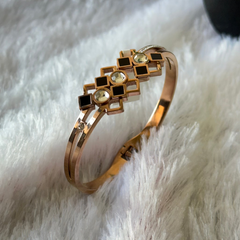 Geometric Cuff Bracelet with Stones
