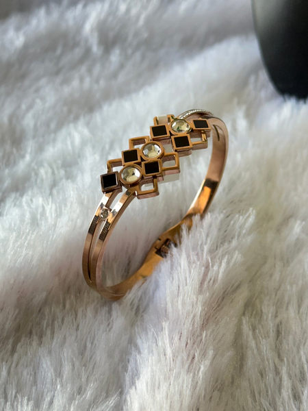 Geometric Cuff Bracelet with Stones