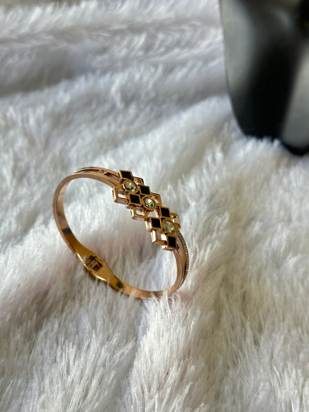 Geometric Cuff Bracelet with Stones