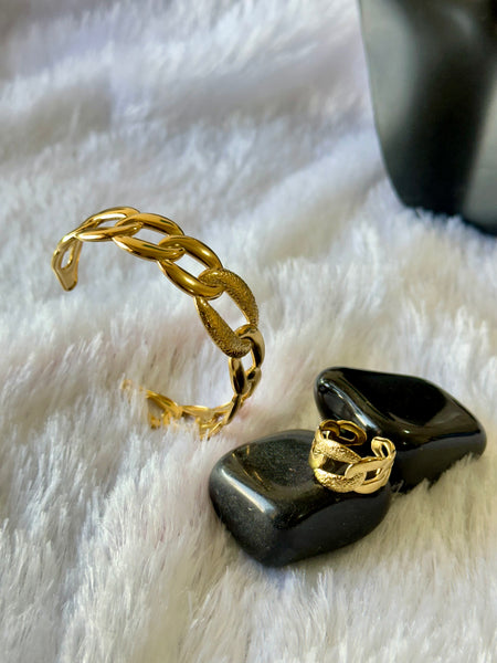 Links Bracelet Ring Combo