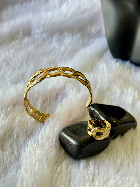 Links Bracelet Ring Combo