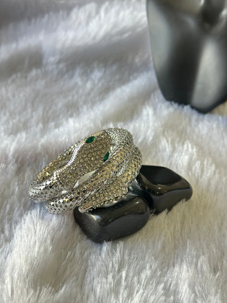 Snake Wrap Around Bracelet - Silver