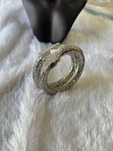 Snake Wrap Around Bracelet - Silver