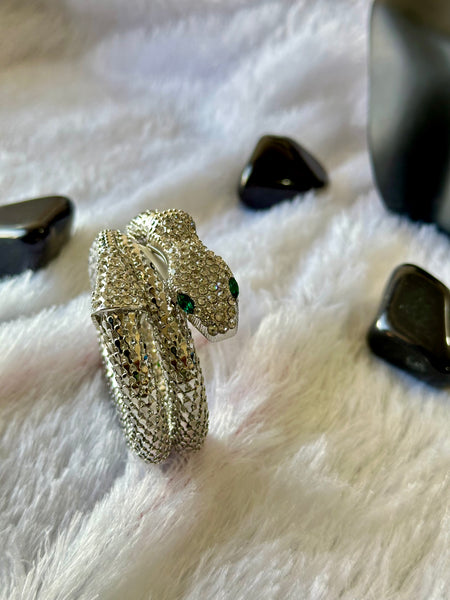 Snake Wrap Around Bracelet - Silver