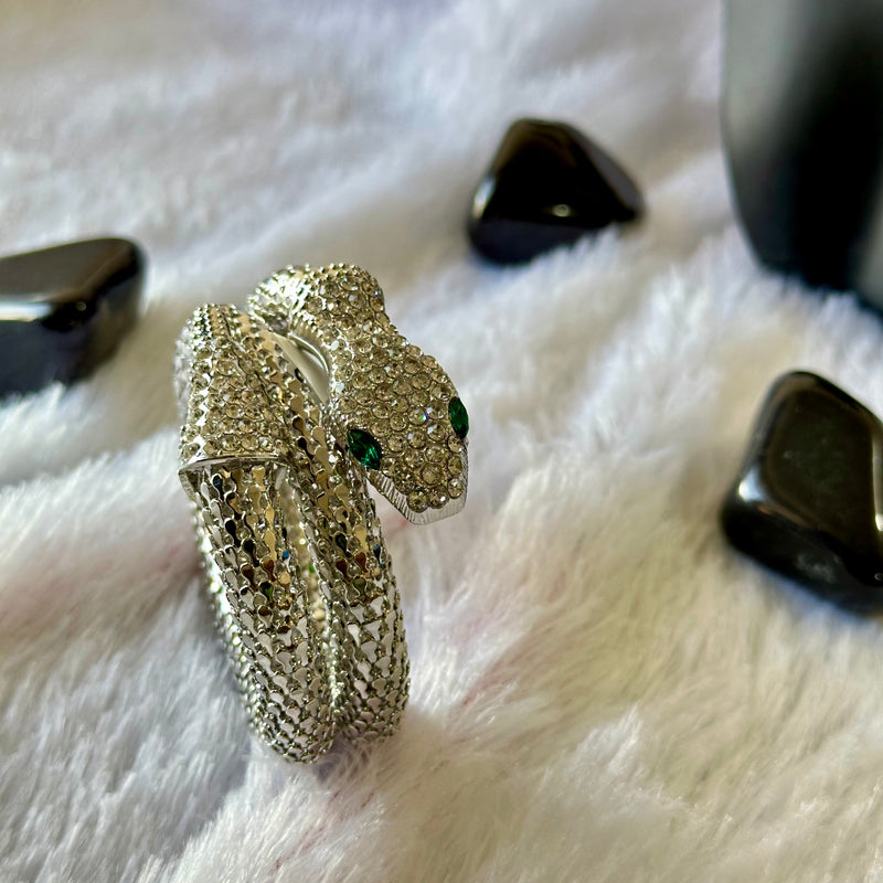 Snake Wrap Around Bracelet - Silver