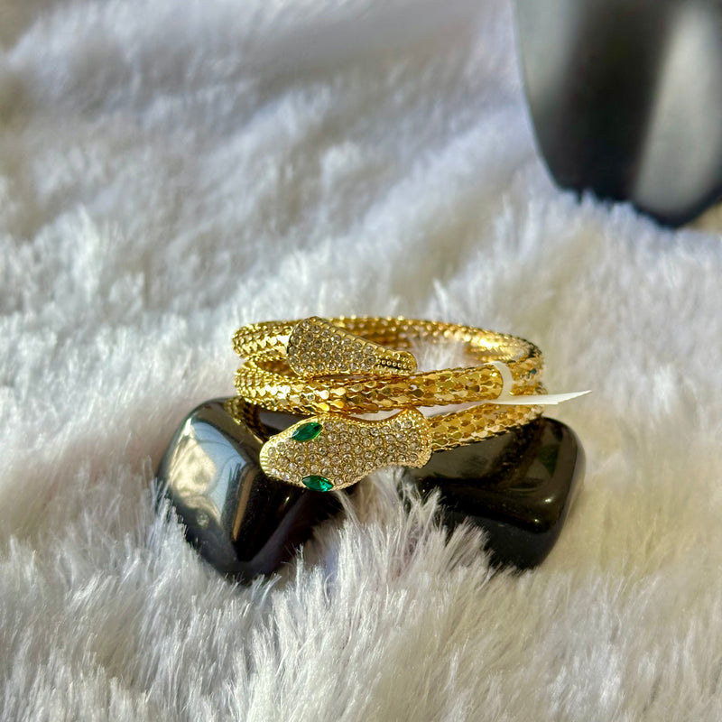 Snake Wrap Around Bracelet - Golden