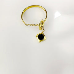 Dainty Anti Tarnish Hashtag Ring with charm