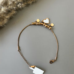 Heart Mother of Pearl Charm Bracelet - Rose-Gold