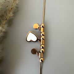 Heart Mother of Pearl Charm Bracelet - Rose-Gold