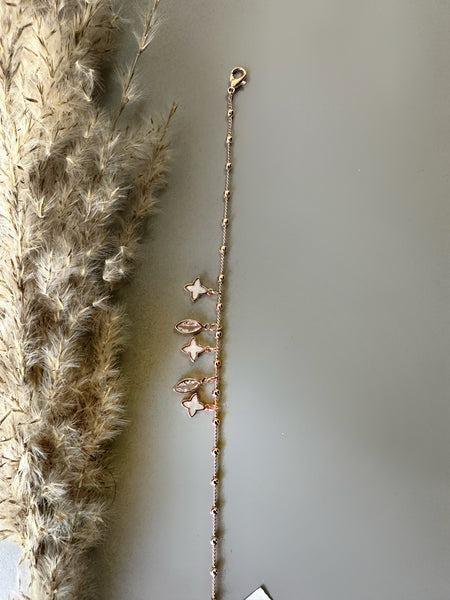 Dainty Charms Link Bracelet - Rose-Gold