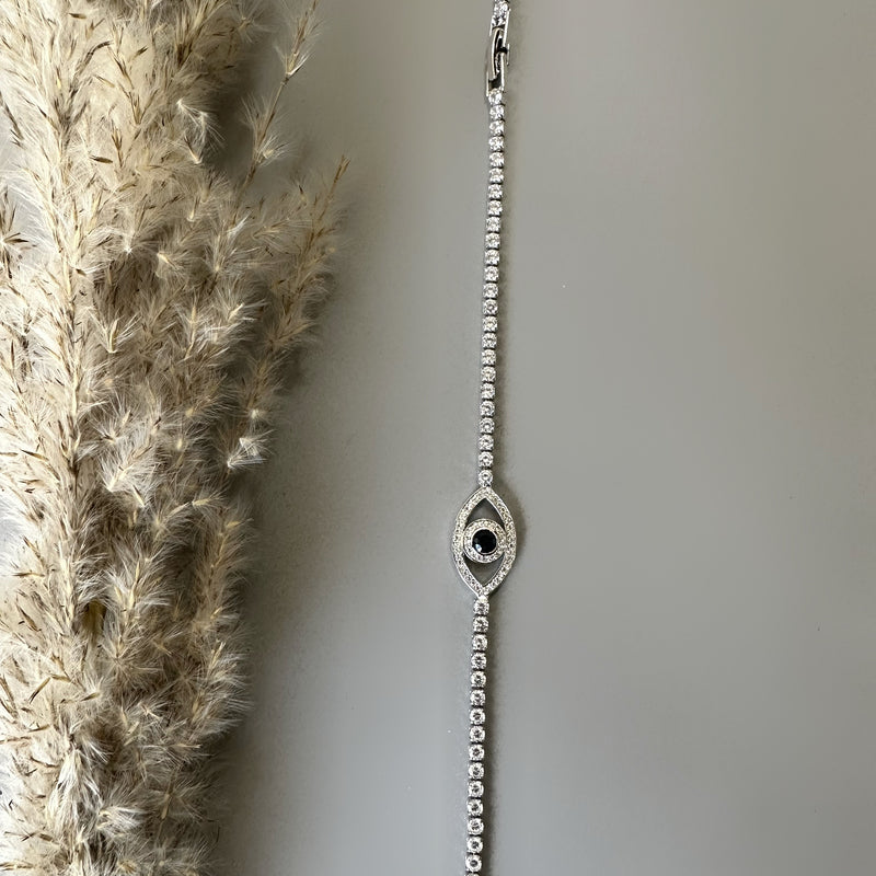 Evil Eye Tennis Bracelet - Silver