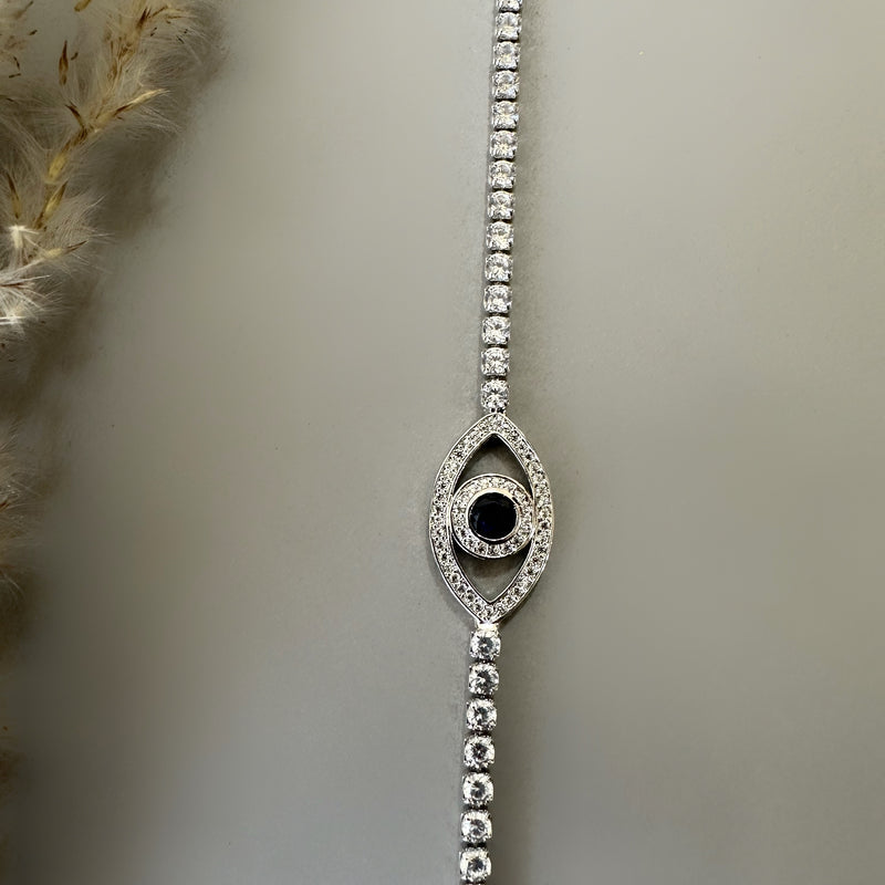 Evil Eye Tennis Bracelet - Silver
