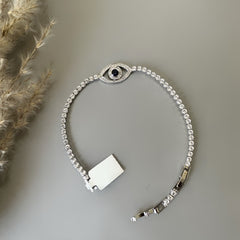 Evil Eye Tennis Bracelet - Silver