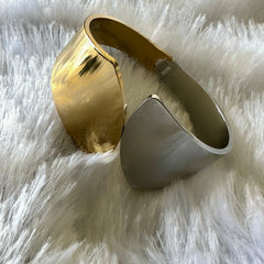 Statement Chunky Dual Tone Bracelet - Silver/Gold