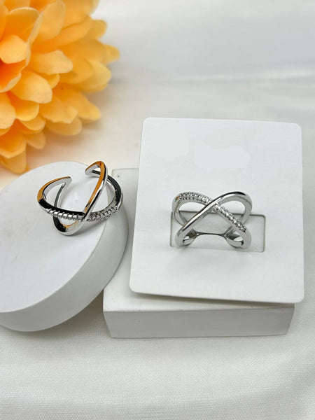 Criss Cross Anti-Tarnish Ring - Silver