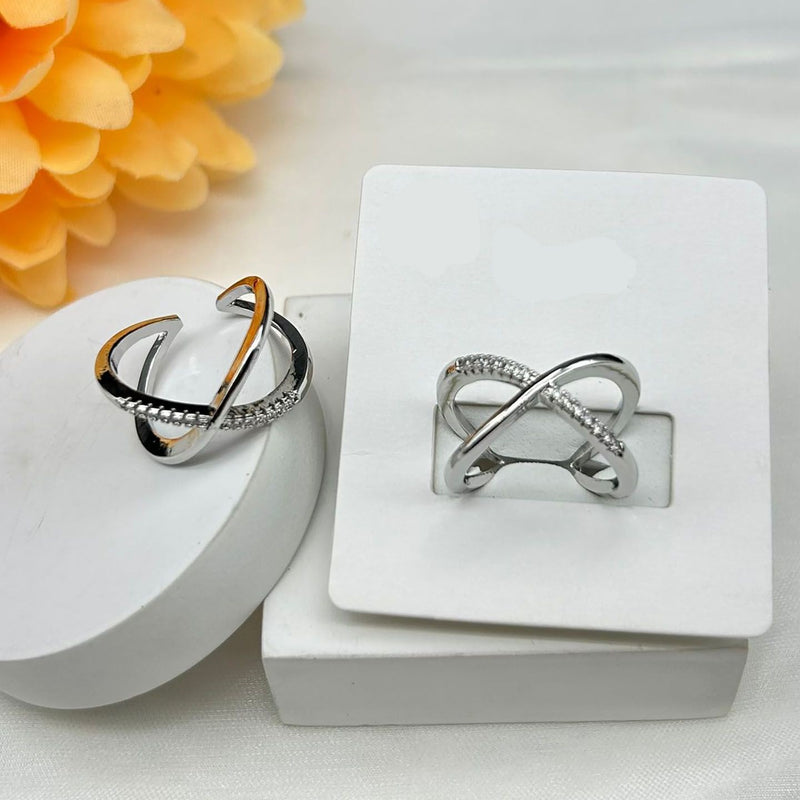 Criss Cross Anti-Tarnish Ring - Silver