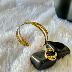 Interlinked Cuff  Bracelet Ring Combo