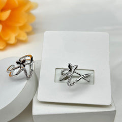 Layered Interlinked Butterfly Ring - Silver